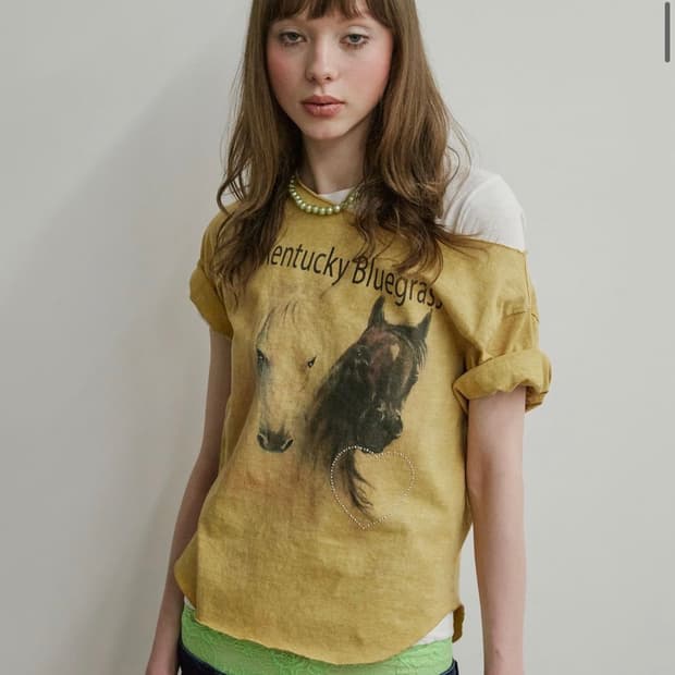 스컬프터 Sheriff Cut Out Tee Yellow 원숄더 티셔츠