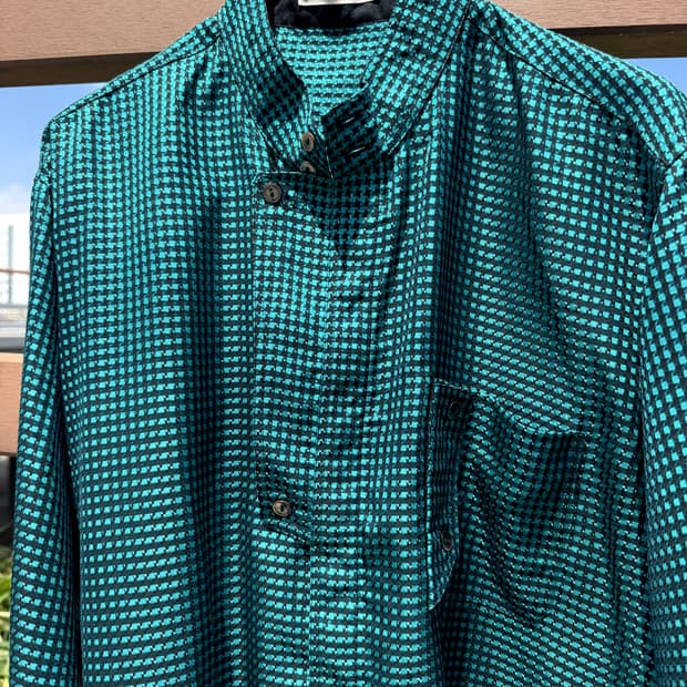  Angelo Green Jacquard Pattern Shirt