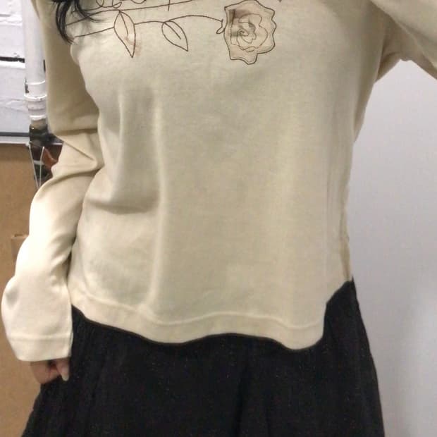 자수 레이스 아이보리 슬리브