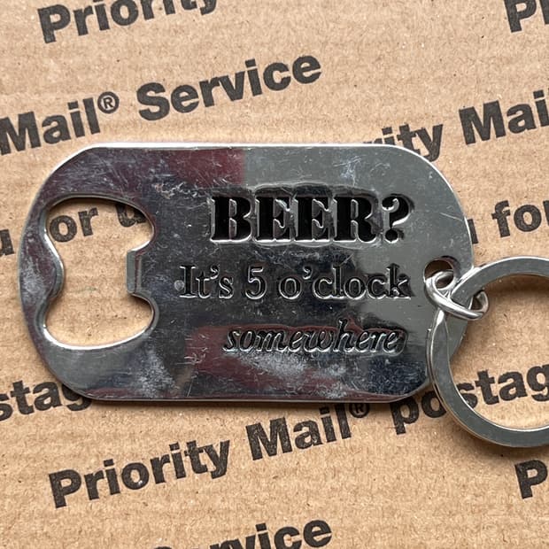 90s vtg Beer Bottle Opener Keyring