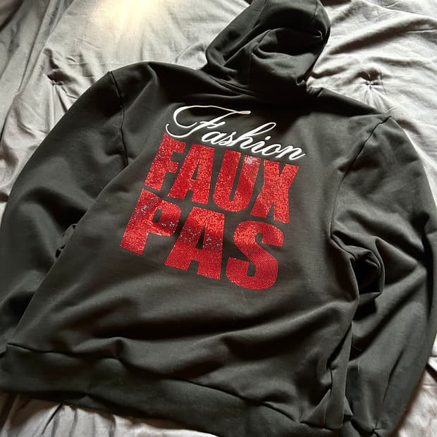 Namilia Faux fas Beaded Over Hoodie