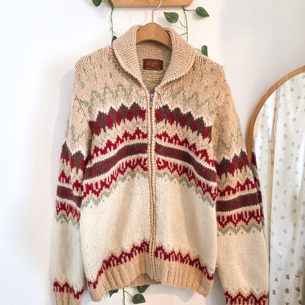 패턴 집업 가디건