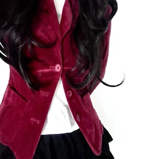 LACOSTE velvet jacket 라코스테 벨벳 버건디 자켓