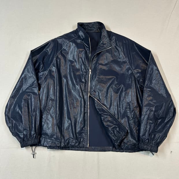 Free) 마땡킴 로고 코팅 점퍼 네이비