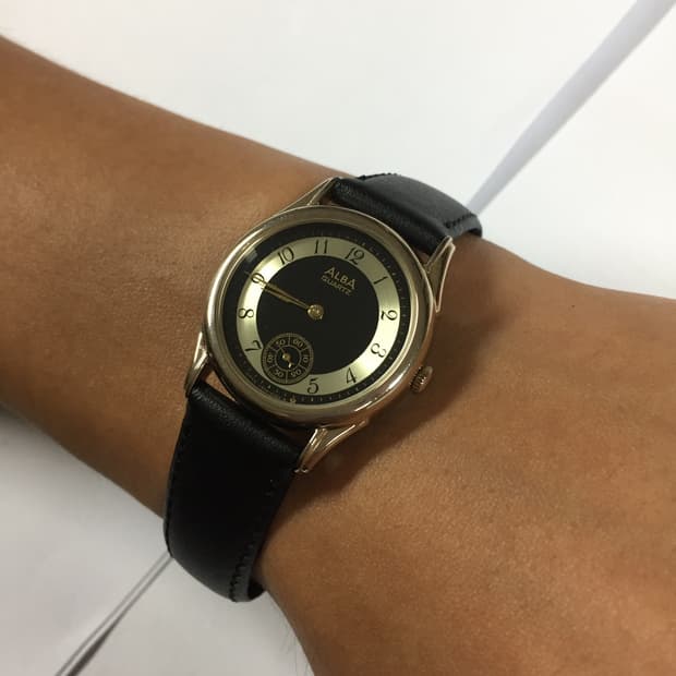 90s seiko alba quatz combi gold