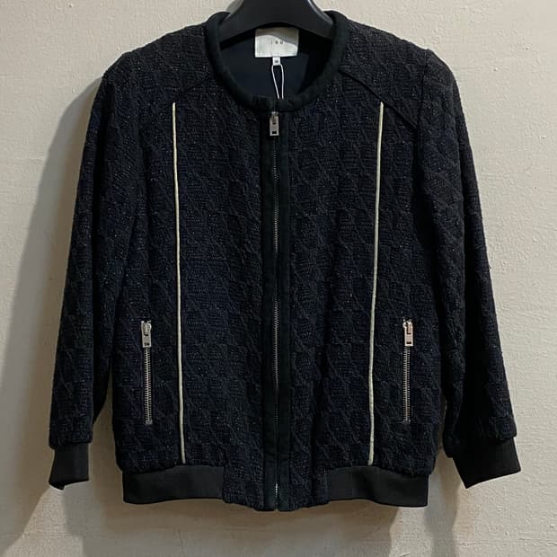 이로 여성 트위드 집업 자켓