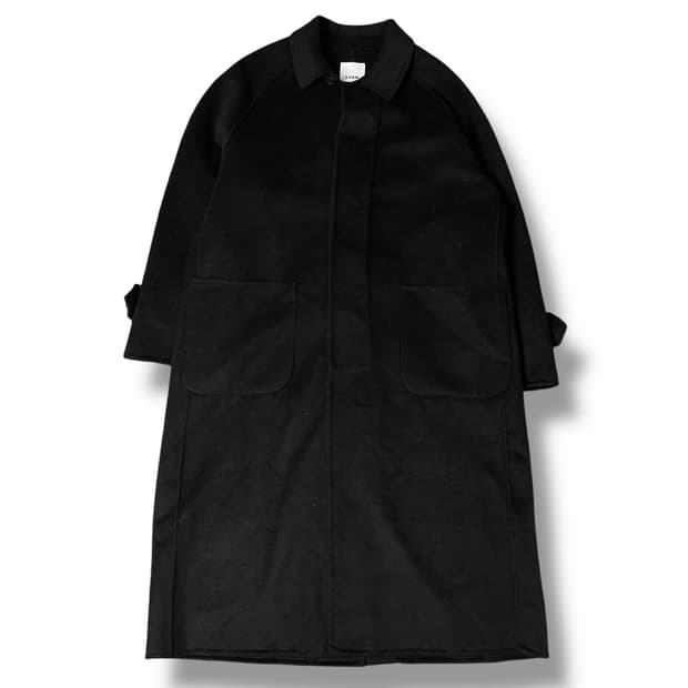 LVAN 블랙 투포켓 핸드메이드 롱 코트