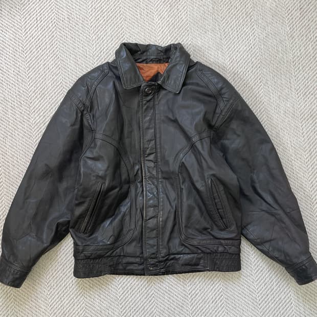 빈티지 플라이트 양가죽 레더 봄버자켓 