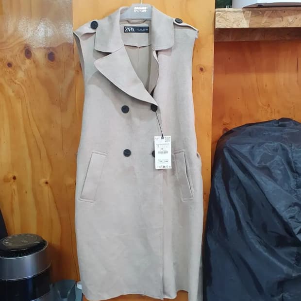 719)자라 ZARA 스웨이드 세무 베스트 조끼자켓