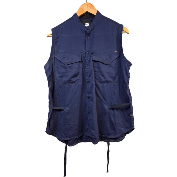 G-Star RAW 남성용 블루 민소매 셔츠(S)