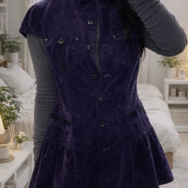 corduroy purple one-piece