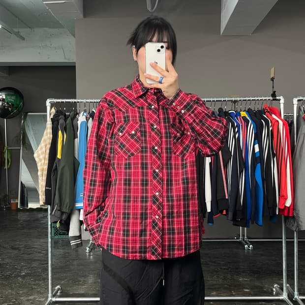 랭글러 웨스턴 체크 셔츠