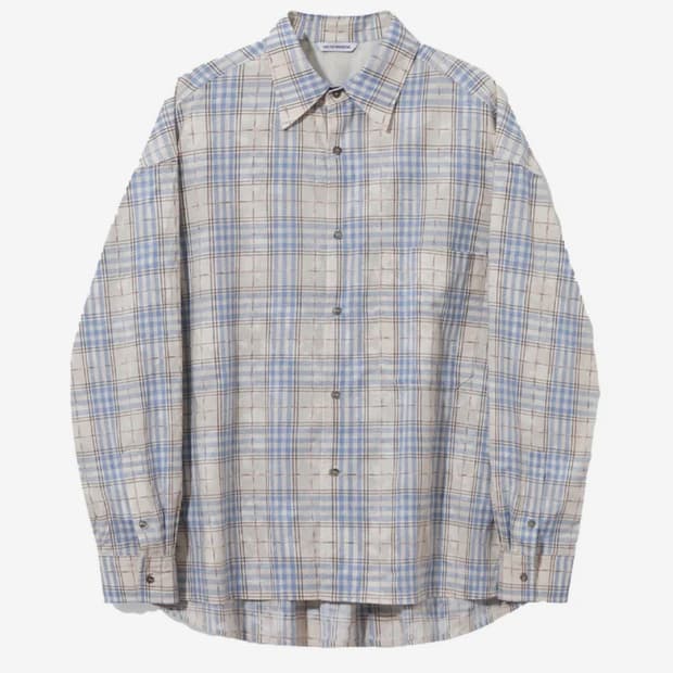 (2사이즈)밈더워드로브 빈티지 워시드 체크 셔츠