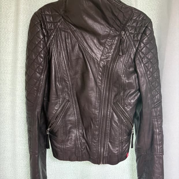 edc garments 퀄팅 사선 하이넥 라이더자켓