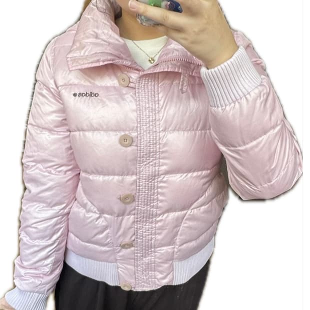 아디다스 딸기우유 덕다운 숏 패딩(대장급)