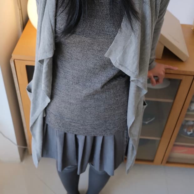 Embroidered cashmere drape cardigan