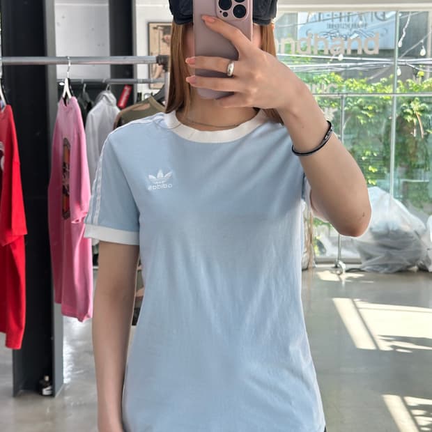 아디다스 아디컬러 반팔 삼선 링거티 