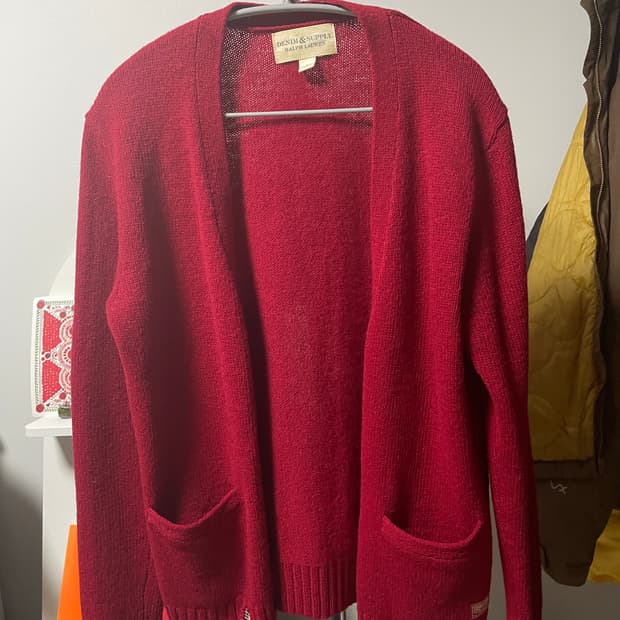 폴로 데님앤서플라이 랄프로렌 레드 패치워크 가디건