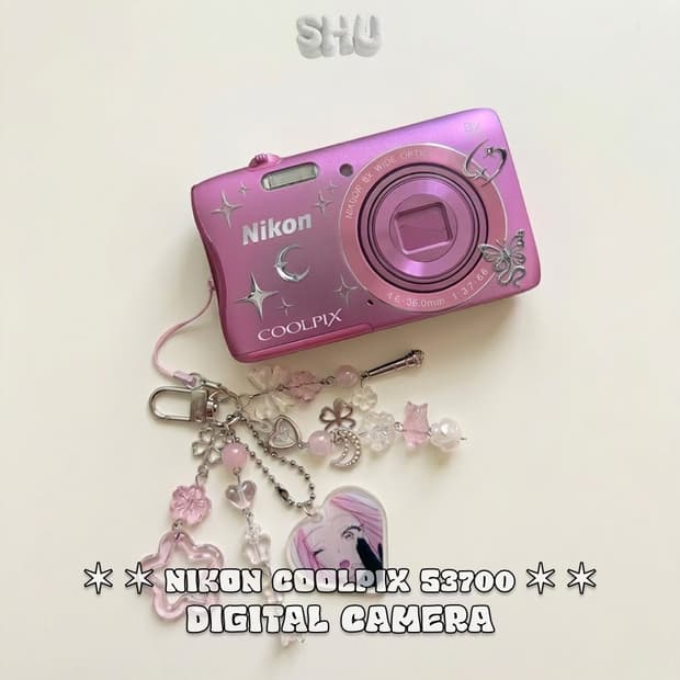 니콘 쿨픽스 Coolpix S3700 빈티지 디카 핑크