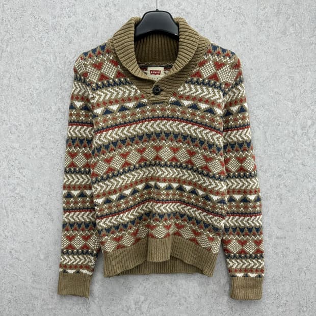 90 리바이스 여자 숄카라 노르딕 니트