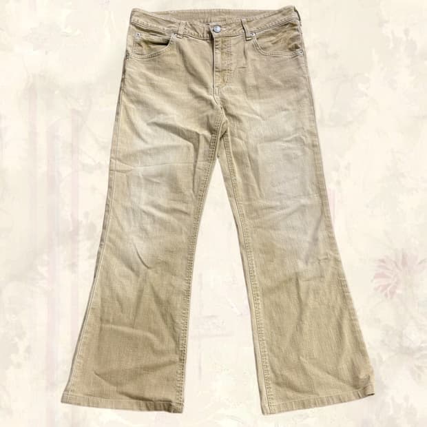 (이체시에눌) 일본 Wrangler 브랜드 대장 베이지 워싱 팬츠