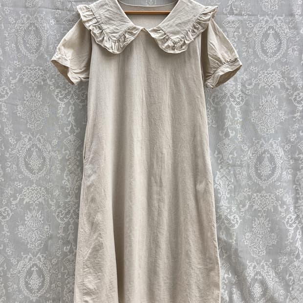 세일러 카라 린넨 롱 원피스