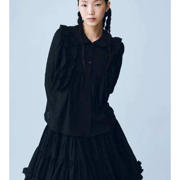 러플 블라우스 (cosmoss ruffle lace shirt)