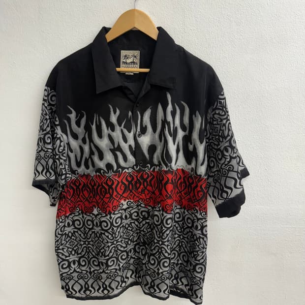 CLASSIC HAWAIIAN 하와이안 트라이벌 버튼업 셔츠 (XL)