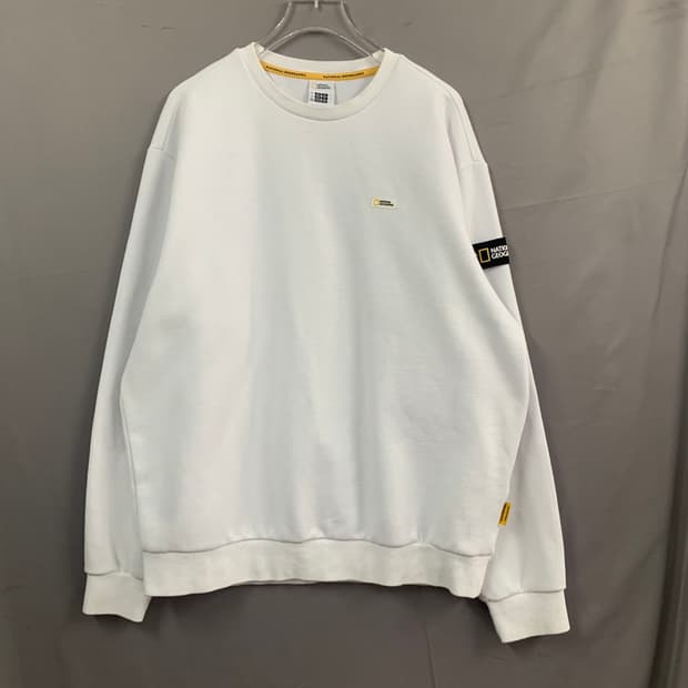 XL 내셔널지오그래픽 빅 로고 프린팅 와펜 맨투맨