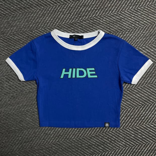 HIDE 우먼스 빅로고 크롭 반팔 티셔츠o 5127