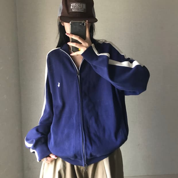 폴로 오버핏 트랙 니트집업