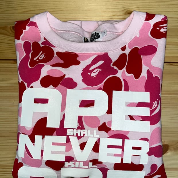 베이프 ASNKA 핑크 맨투맨