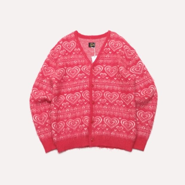 24fw heart mohair cardigan