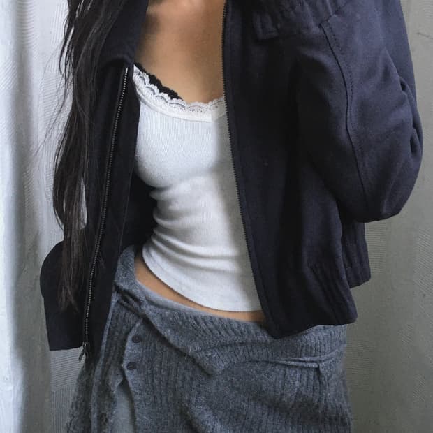 Prada 프라다 크롭 네이비 자켓