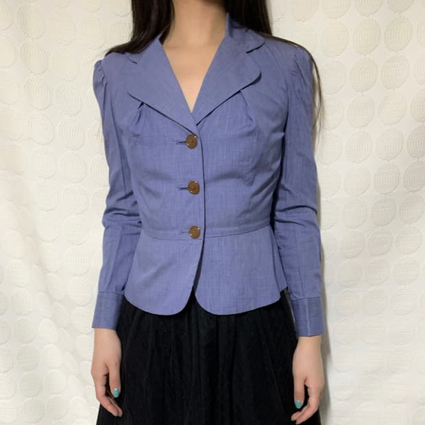 비비안 웨스트우드 블루 면 자켓