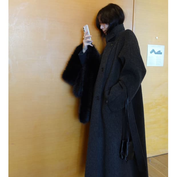 Mok 모크 코트 Horse alpaca handmade coat 새상품