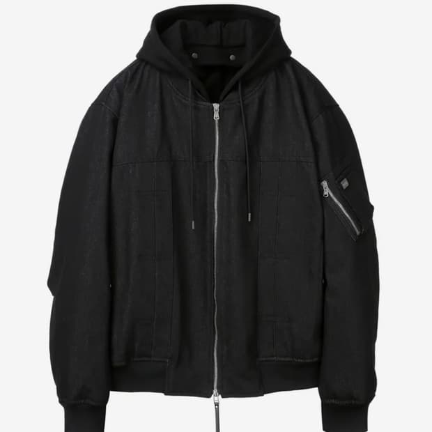 질스튜어트뉴욕 데님 ma-1(마원) 블랙 팝니다.