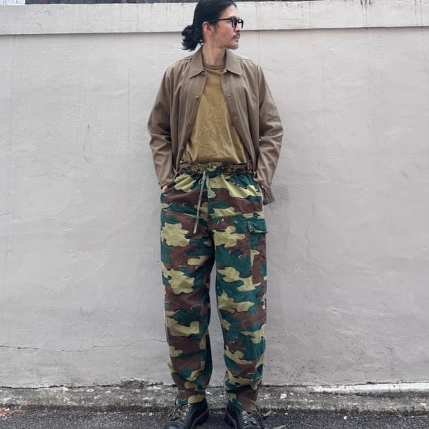 빈티지 벨기에군 지그카모 트리우저