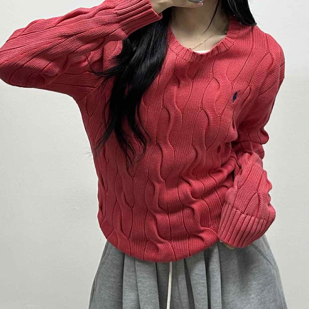 폴로 랄프로렌 신형 케이블 걸즈 크루넥 니트(L)