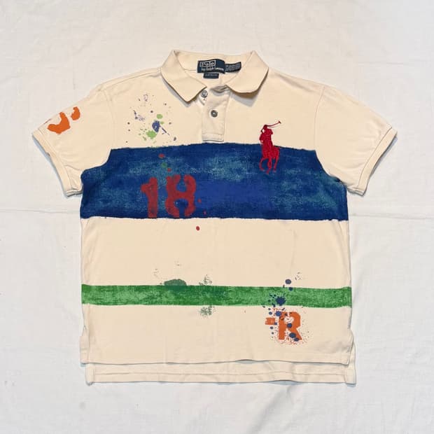 폴로 랄프로렌 빈티지 빅포니 치프키프 페인팅 카라티