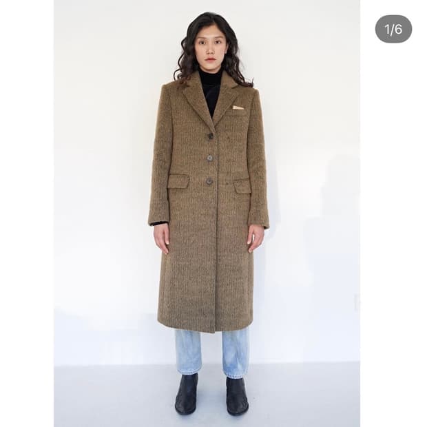 Teak Alpaca Single Long Coat