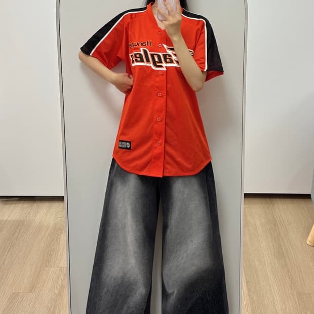 한화이글스 ATC 권혁 마킹 구형 오렌지 반팔 유니폼