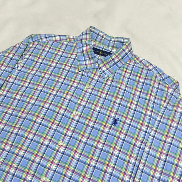 L 폴로랄프로렌 타탄체크 셔츠