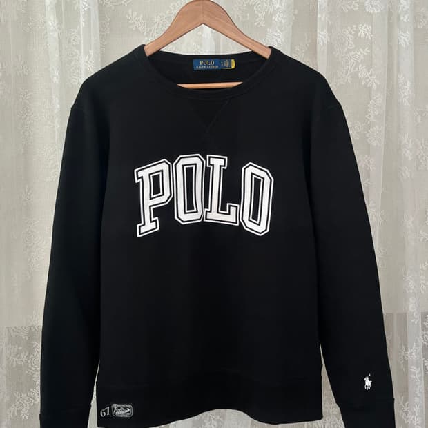 L) 폴로 랄프로렌 기모 맨투맨 블랙