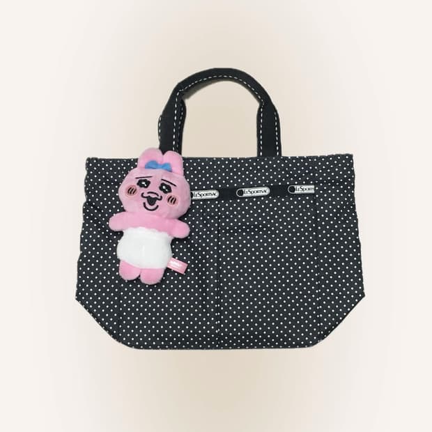 레스포삭 도트 블랙 미니 토트백