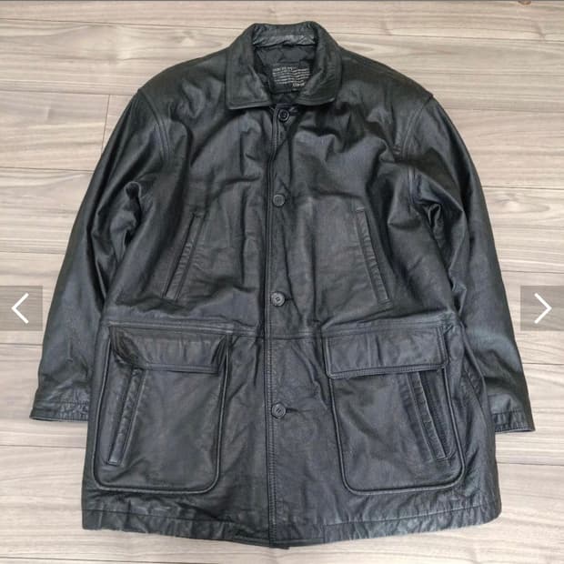 빈티지 누빔 레더 자켓 