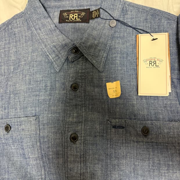 RRL 인디고 샴브레이 워크셔츠 L 새상품  더블알엘