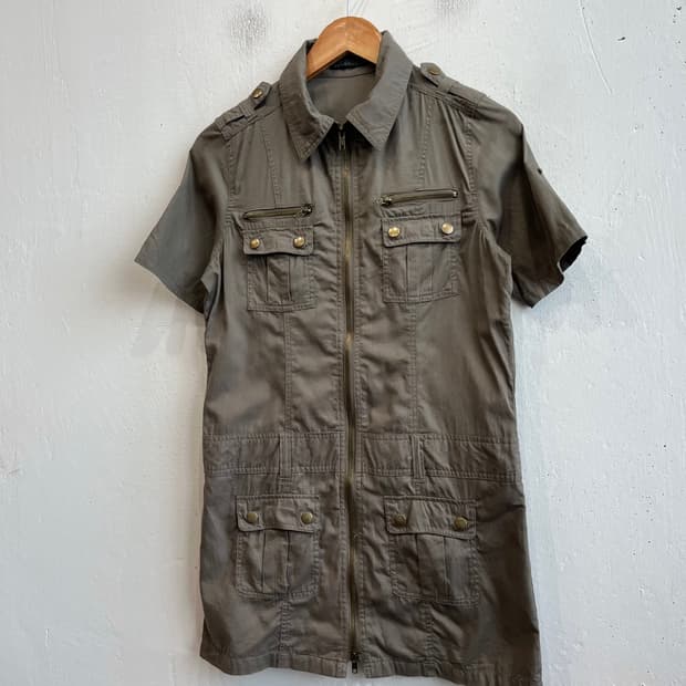 RASBORA JPN 밀리터리 집업 하프 원피스