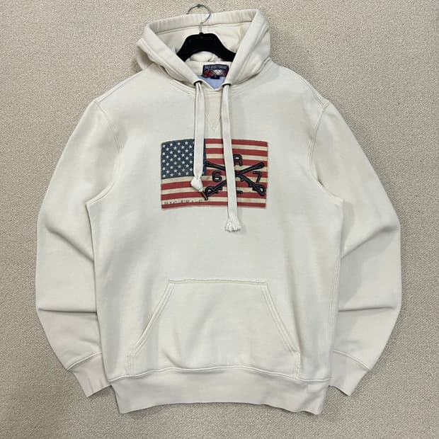 (S) 폴로 성조기 아이보리 후드티 