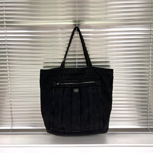 PORTER-COTTON TOTE BAG(Washed Black)